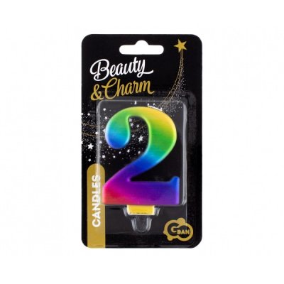Svíčka dortová číslo 2 GALAXY barevná 8cm - PF-SCG2_2.jpg
