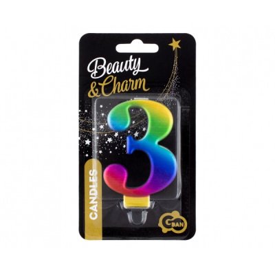 Svíčka dortová číslo 3 GALAXY barevná 8cm - PF-SCG3_2.jpg