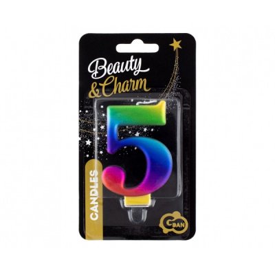 Svíčka dortová číslo 5 GALAXY barevná 8cm - PF-SCG5_2.jpg