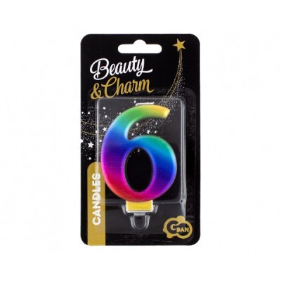 Svíčka dortová číslo 6 GALAXY barevná 8cm - PF-SCG6_2.jpg