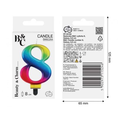 Svíčka dortová číslo 8 GALAXY barevná 8cm - 97525.jpg