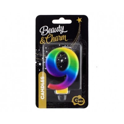 Svíčka dortová číslo 9 GALAXY barevná 8cm - PF-SCG9_2.jpg