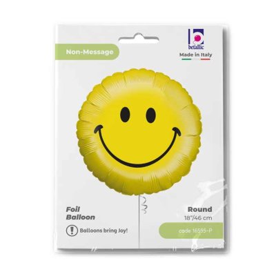 Úsměv žlutý 18"/46cm kruh fóliový balónek nafukovací - 16595-P-Packaged.jpg