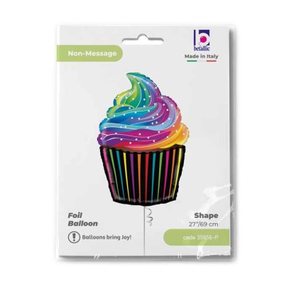 Cupcake duhový 22"/56cm fóliový balónek nafukovací - 35856-P-Packaged.jpg