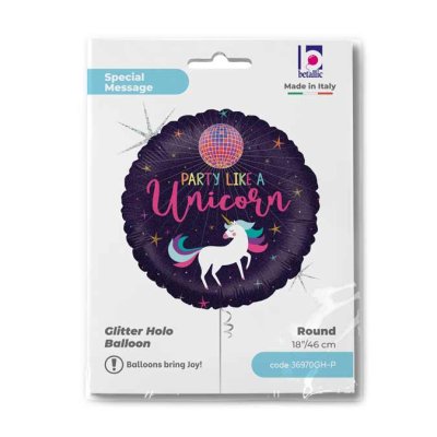 Jednorožčí párty 18"/46cm kruh fóliový balónek nafukovací - 36970GH-P-Packaged.jpg