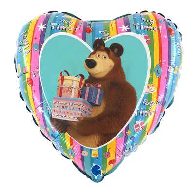 Máša a medvěd duhové srdce 18"/46cm fóliový balónek nafukovací - L18034-H18-Masha-and-the-Bear-Rainbow-Back.jpg