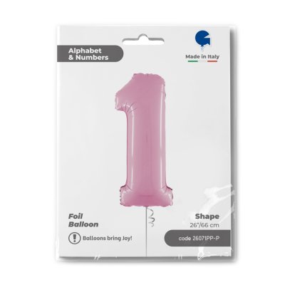 ČÍSLICE pastel Růžová 1 (66cm,26") fóliový balónek nafukovací - 26071PP-P-Packaged-1.jpg