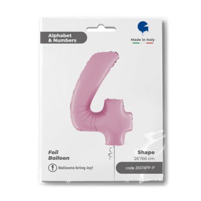 ČÍSLICE pastel Růžová 4 (66cm,26") fóliový balónek nafukovací - 26074PP-P-Packaged-1.jpg