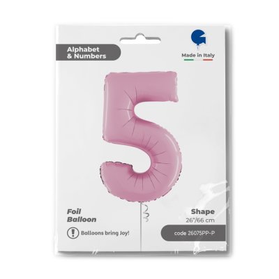 ČÍSLICE pastel Růžová 5 (66cm,26") fóliový balónek nafukovací - 26075PP-P-Packaged-1.jpg
