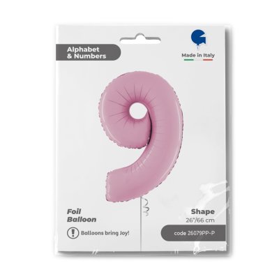 ČÍSLICE pastel Růžová 9 (66cm,26") fóliový balónek nafukovací - 26079PP-P-Packaged-1.jpg