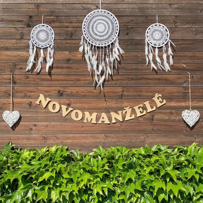 Svatební girlanda - Novomanželé - zlatá